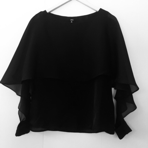 Lucca Couture Women’s Madelyn Flutter Cape Organza - Picture 4 of 8